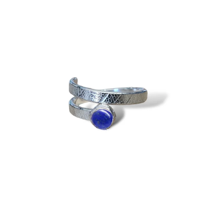 Sterling silver and 5mm Lapis Lazuli ring