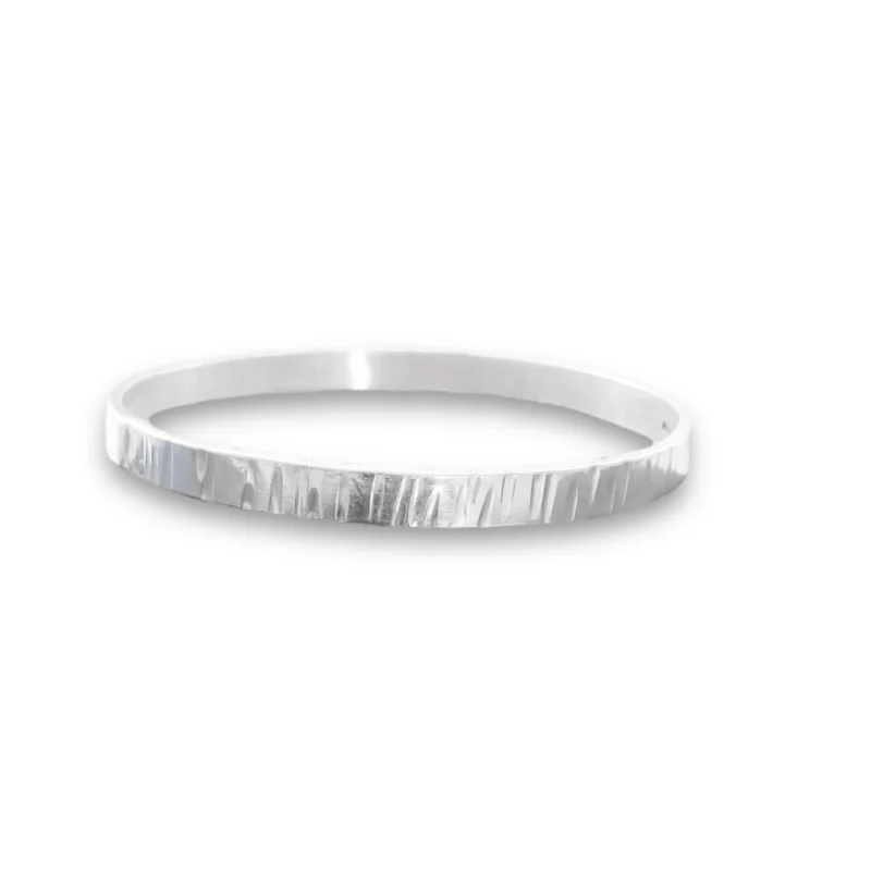 sterling silver bark bangle. available in 4 sizes