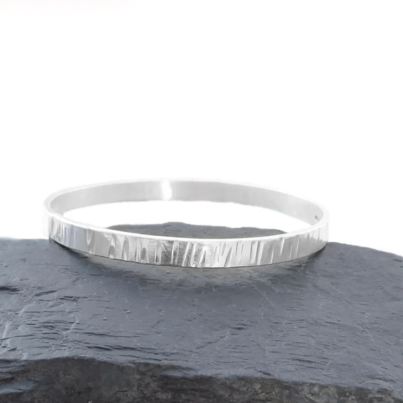 sterling silver bark bangle. available in 4 sizes