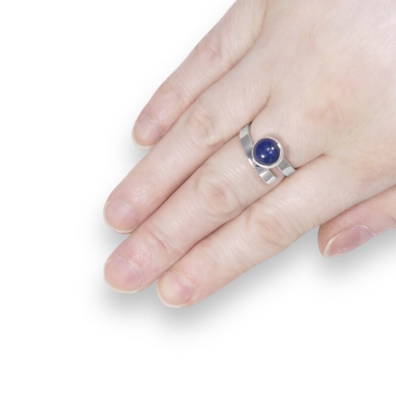 R8mm - sterling silver and 8mm Lapis Lazuli ring
