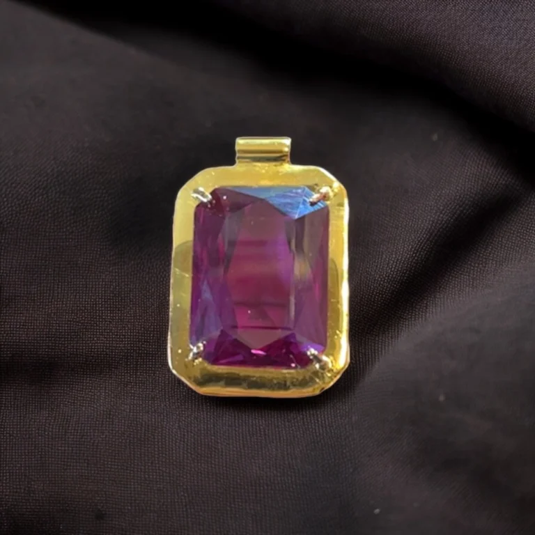 9ct gold pendant set with clients Alexandrite and made using clients old gold.