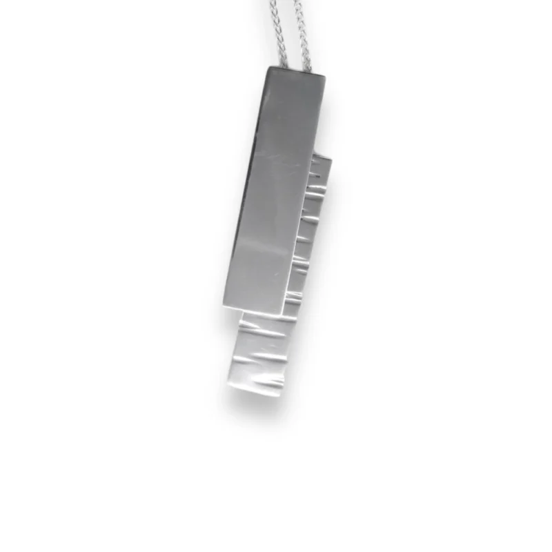 sterling silver bark pendant - B210